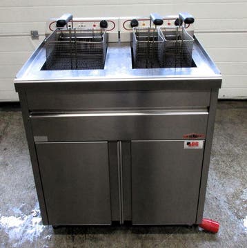 Stilfer Dubbele Friteuse 20L+20L, CE20D, B80 x D67 x H98cm,, Gebruikt