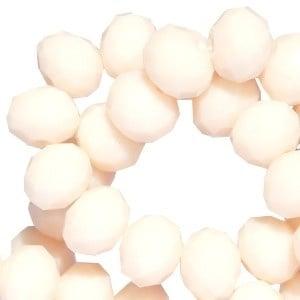 15 x Top Facet kralen 6x4 mm disc Pale blush peach opaque, Ophalen of Verzenden, Nieuw, Kraal
