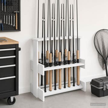 vidaXL Hengelhouder Bewerkt hout 60 x 35 x 60 cm Wit, Verzenden, Nieuw