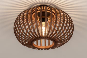 Rietveld Plafondlampen - Bruin - Metaal, Hout, Rotan, Huis en Inrichting, Lampen | Plafondlampen, Verzenden, Nieuw
