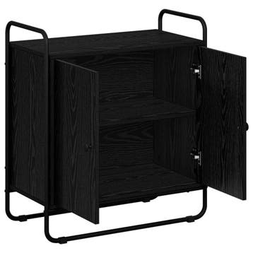 vidaXL Dressoir Zwart eiken 68 x 35 x 75 cm Bewerkt hout, Verzenden, Nieuw, Overige houtsoorten, Minder dan 50 cm