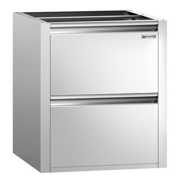 GGM Gastro | Ladenblok PREMIUM - 2 lades - RVS - Modulemaat, Verzenden, Nieuw in verpakking, RVS Meubilair