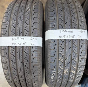 2x 225-55-18 Goldline Zomer 2x 6.5mm €60 Per Band 225 55 18, Ophalen, 18 inch, Gebruikt, Band(en)