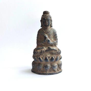Oud-Indochinese Gemengd metaal Zittende Boeddha-kraal, Antiek en Kunst
