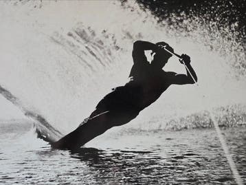 Michael Joseph (1941-) - Ronnie Spiegel Waterskiing in South