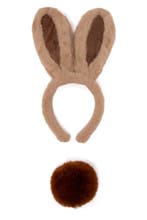 Haarband Konijn Dikke Oren Bruin met Staart Diadeem Konijnen, Ophalen of Verzenden, Nieuw, Carnaval, Accessoires