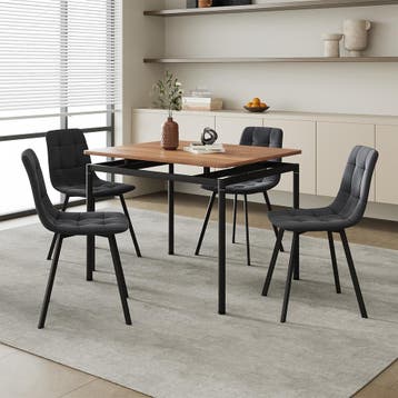 Eetkamerset tafel Hemnes 100x60 cm met stoelen Lexnitz 5-del, Huis en Inrichting, Tafels | Eettafels, Verzenden, Nieuw