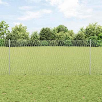 vidaXL zeshoekig gaasgek met palen 10 x 1 m Gegalvaniseerd, Tuin en Terras, Verzenden, Nieuw, IJzer