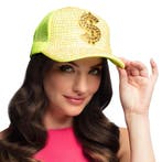 Neon Gele Dollar Pet met Strass, Ophalen of Verzenden, Nieuw