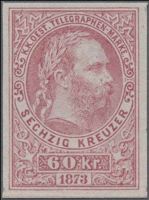 Oostenrijk 1873 - Telegraaf : 60 Kreuzer Keizer Franz, Postzegels en Munten, Postzegels | Europa | Oostenrijk