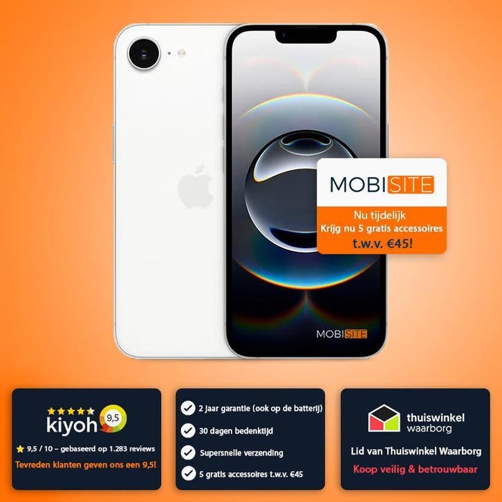 Apple iPhone 16e | 4 Gratis Accessoires – Accu tot 100%, Telecommunicatie, Mobiele telefoons | Apple iPhone, Refurbished, Zonder simlock
