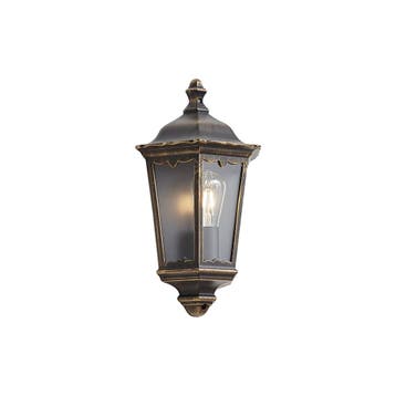 Klassieke buiten wandlantaarn antiek goud IP44 - Havana half, Tuin en Terras, Verzenden, Nieuw, Staal