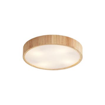 Japandi plafondlamp hout 50cm 4-lichts - Lyra, Verzenden, Nieuw, Hout