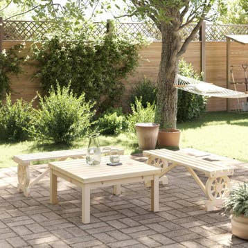 vidaXL Tuinbanken 2 st massief vurenhout, Verzenden, Nieuw, Hout