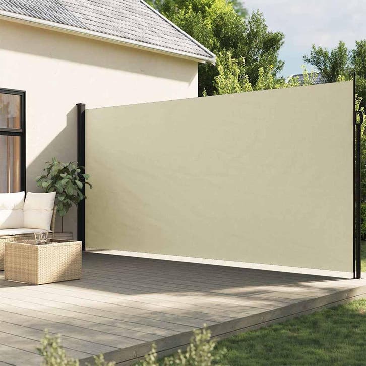 vidaXL Windscherm uittrekbaar 200x300 cm crèmekleurig, Tuin en Terras, Zonneschermen, Nieuw, Verzenden