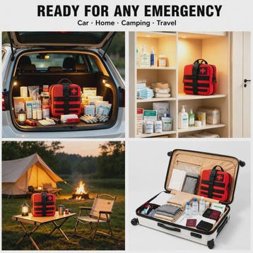 Professionele 379-delige EHBO- en Survival Kit voor Noodgeva, Vakantie, Campings