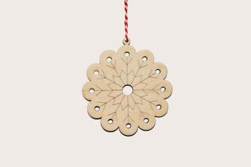 Kerstornament - Sneeuwvlok Stellaire Dendriet - Hout - Se..., Diversen, Kerst, Ophalen of Verzenden, Nieuw