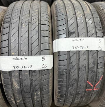 2x215-55-17 Michelin Zomer 2x5mm €55 PerBand 215 55 17, Auto-onderdelen, Ophalen, 17 inch, Band(en), Personenwagen
