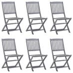 Tuinstoelen 6 st inklapbaar massief acaciahout, Tuin en Terras, Tuinstoelen, Verzenden, Nieuw
