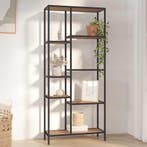 vidaXL Boekenkast 80x30x180 cm staal en bewerkt hout, Huis en Inrichting, Kasten | Boekenkasten, Verzenden, Nieuw, 50 tot 100 cm