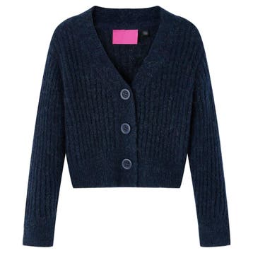 vidaXL Kindervest gebreid 128 marineblauw, Verzenden, Nieuw