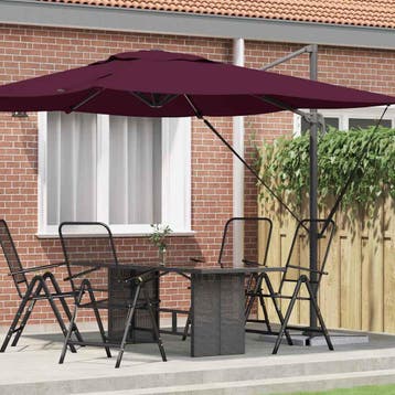 vidaXL Roma Parasol Rood 286 x 284 x 265 cm Aluminium en, Verzenden, Nieuw, 2 tot 3 meter