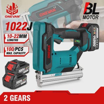 ONEVAN Accu Tacker 1022J - Borstelloze Motor, 2 Versnellinge, Verzenden, Nieuw
