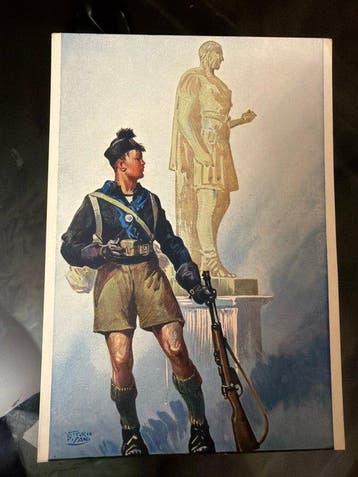 Italië - Militaire ansichtkaart fascisme, milizie MVSN, Gelopen