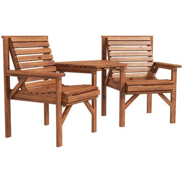 Bistro-Set 3-delig Van Weerbestendig Hout Tuinmeubelset Met, Verzenden, Nieuw