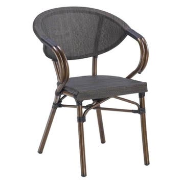 Stoel | MILANO | Aluminium Rotan/Aluminium | Grey | Bruin, Verzenden, Nieuw in verpakking
