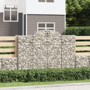 vidaXL Schanskorf gewelfd 200x50x140/160 cm gegalvaniseerd, Tuin en Terras, Bloembakken en Plantenbakken, 100 cm of meer, Verzenden