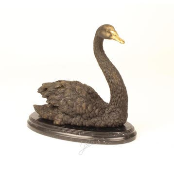 EEN BRONZEN BEELD VAN EEN ZWAAN (Beeldjes - Decoratie), Verzenden, Nieuw