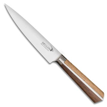 Déglon Utility mes – 15 cm – Eiken & walnoot handvat, Ophalen of Verzenden, Nieuw, Hout