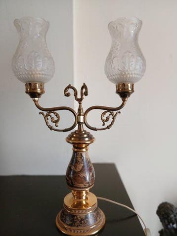 Florentine - Tafellamp - Messing, Keramiek, Glas, Antiek en Kunst