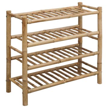 vidaXL Schoenenrek met plank met opslag Naturel 68 x 28 x 63, Verzenden, Nieuw