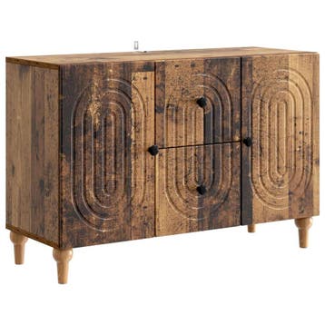 vidaXL TV-kast met lade Oud hout 89 x 34,5 x 60 cm Bewerkt, Minder dan 50 cm, Verzenden, Nieuw, Minder dan 100 cm