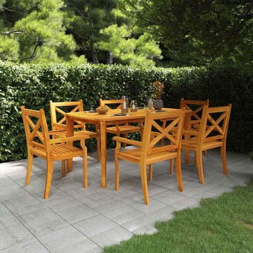 Buitentafel Acaciahout 160cm | Laatste Stuk!, Ophalen of Verzenden, Zo goed als nieuw, Rechthoekig, Hout