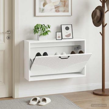 vidaXL Wandgemonteerde Schoenkast HOORN 71 x 17 x 43 cm, Verzenden, Nieuw