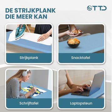 2dekans | TTD® Uitklapbare Strijkplank Zonder Vouwlijn -, Ophalen of Verzenden, Zo goed als nieuw
