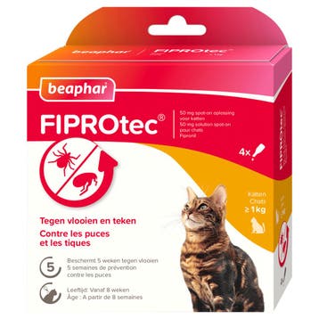 Beaphar FIPROtec® Spot-On kat 4 pipetten, Verzenden