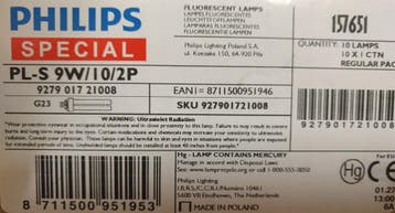 Philips Actinic BL PL-S 9W/10/2P UV-A Blacklight G23 | 16..., Ophalen of Verzenden, Nieuw