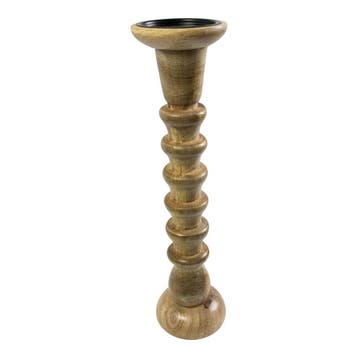 Kandelaar mango hout ringen 40cm, Verzenden, Nieuw