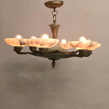 plafondlamp Art Deco Albast 275 Refurbished, Ophalen, Zo goed als nieuw, Overige materialen