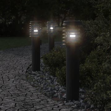 vidaXL Buitenvloerlampen 3 st stopcontact 60 cm, Verzenden, Nieuw, Rvs, Vloerlamp