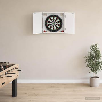 vidaXL Dartbord Kabinet Wit 56 x 12 x 53,5 cm Bewerkt hout, Verzenden, Nieuw