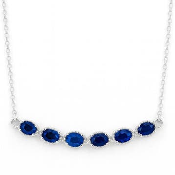 Zonder minimumprijs - Halsketting Verguld Saffier - 18kt, Sieraden, Tassen en Uiterlijk, Nieuw