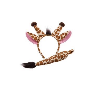 Tiara giraffen oren met staart, Verzenden, Nieuw, Feestartikel