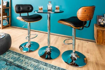 Retro barkruk CLASSICO zwart 115cm in hoogte verstelbaar, Ophalen of Verzenden, Nieuw