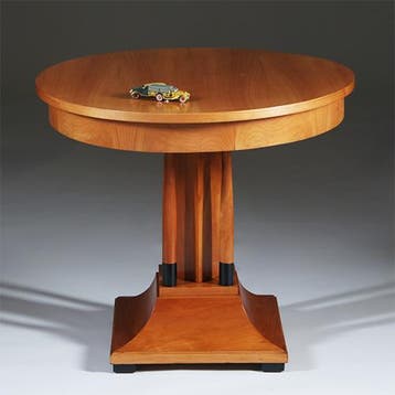 Art Deco Salontafel in blond kersen met zwart gelakte detail, Ophalen of Verzenden