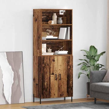 vidaXL buffetkast Oud Hout 69,5 x 32,5 x 180 cm Bewerkt hout, Minder dan 50 cm, Verzenden, Nieuw, Minder dan 100 cm